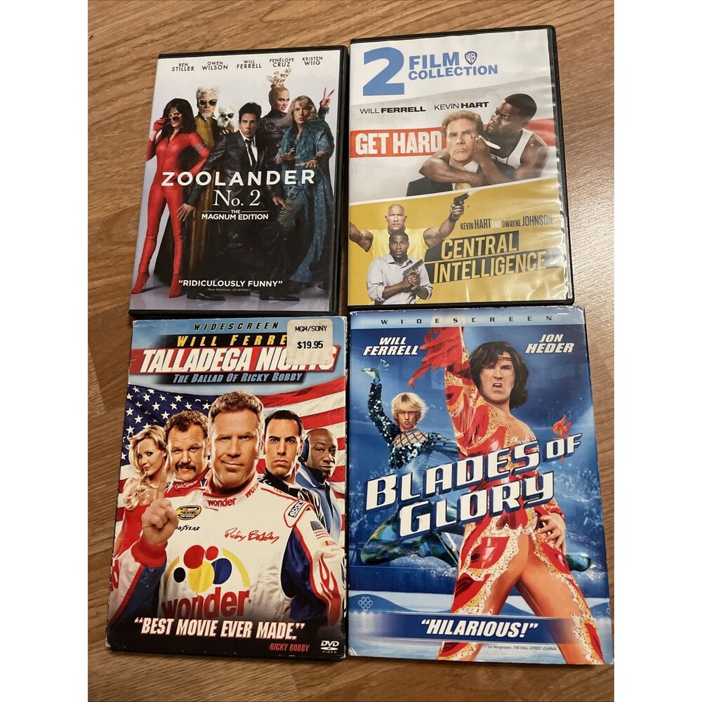 Will Ferrell Comedy DVD Lot 5 Movie Talladega Nights Blades of Glory Zoolander 2